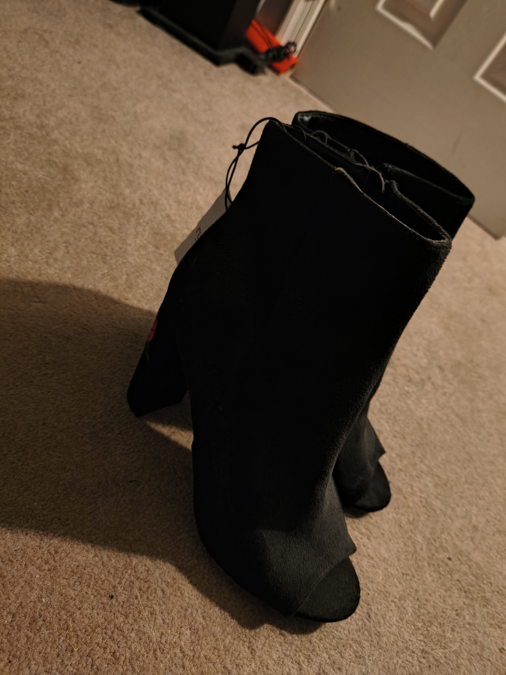 Rue21 Black Peep-Toe Ankle Booties with Block Heel